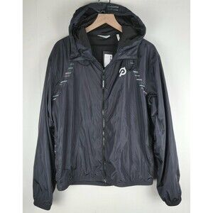 PELOTON Windbreaker Jacket Mens Sz Medium FA121 Full Zip Hooded Zip Pockets NWT